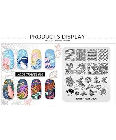KADS Nail Stamping Plate TR006 - DIY Manicure Stencil Tools - Buy Online on SooperMarket.com