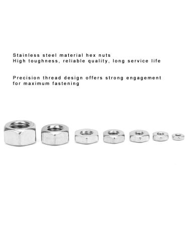 Nuts Hex Nuts Stainless Steel 360pcs Stainless Steel Hex Nuts Coarse Thread American System UNC Nuts Fasteners - Buy Online on SooperMarket.com