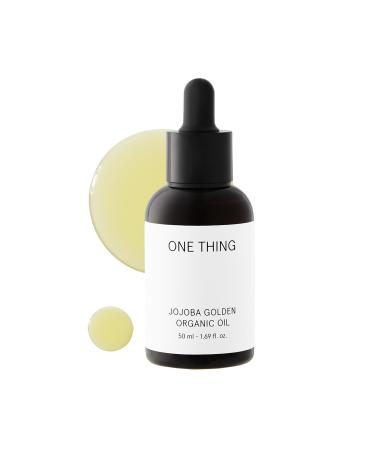 ONE THING Jojoba Golden Organic Oil 1.69 Fl Oz | Moisturizing Natural Oil for Face Body Hair Nails Dry Rough Skin | Cold Pressed Unrefined | Refine Pores Barrier Repair Exfoliate | Korean Skincare