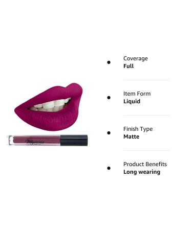 Mynena Berry Red Lip Tint Stain Matte Liquid Lipstick | Long-Lasting, Waterproof, Lightweight Formula - Talc-Free, Mica-Free, Gluten-Free, Paraben-Free | Lisy - Buy Online on SooperMarket.com