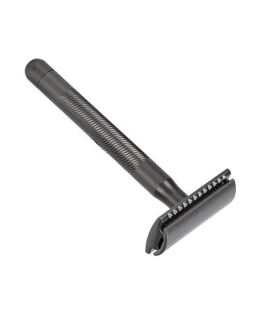 Double Edge Safety Razor for Men - Portable Zinc Alloy Brass Handle Shaving Razor | Perfect Birthday Gift | Home Salon Essential (Black) - Buy Online on SooperMarket.com