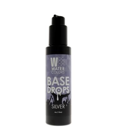 Watercolors Base Drops Water-Based Formula with Nano-Pigments for Ultimate Versatility in Fashion Color Maintenance Silver 4 oz