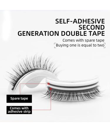 Reusable Self Adhesive Eyelashes Set - 2 Pcs with 10 Waterproof Strips | Easy to Apply False Eyelashes for Natural Look - Buy Online on SooperMarket.com
