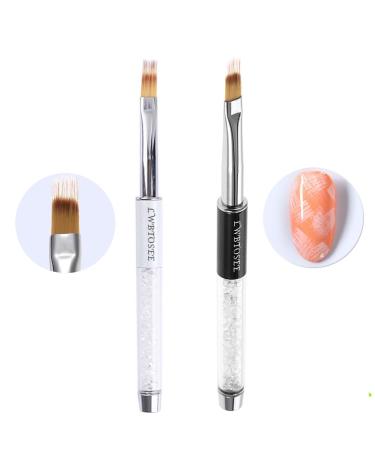 Lwtose 2pc Ombre Nail Brush Set - Nail Art Painting Pen for UV Gel Polish & Rhinestone Creations - Golden Color Gradient - Buy Online on SooperMarket.com