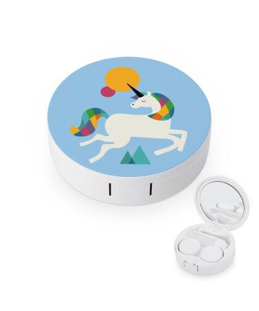 to Be A Unicorn Contact Lens Travel Kit Portable Cute Contact Box with Mirror for Daily Outdoor