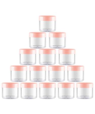 YUIP 30 Pieces Cosmetic Container 20ml Plastic Travel Jars Round Clear Wide-mouth Leak Proof Plastic Container Jars with Lids for DIY Travel Makeup Creams Lotion Lip Balm Eye Cream (1 oz Pink)