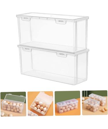 Mikinona 2pcs Box Egg Storage Box Plastic Trays for Food Refrigerator Egg Holder Fruit Vegetable re-usable - Buy Online on SooperMarket.com