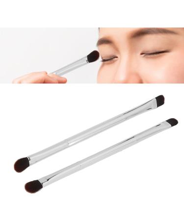 Makeup Concealer Brush Portable Double Ended Eyeshadow Brush Set 2pcs Silver Ergonomic for Home Travel - Buy Online on SooperMarket.com