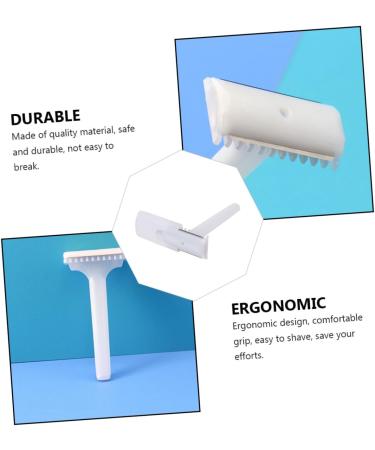 Magiclulu 50-Pack Disposable Skin Knives & Hair Razors - Reusable Straws with Case for Men & Pedicure - Double-Cut Hair Removal Razor (ABS White) - Buy Online on SooperMarket.com