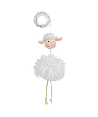 Trixie Sheep On An Elastic Band Plush Cat Toy with Bell 20 cm