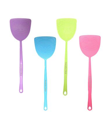 Hombrima fly swatter 4 pieces strong flexible manual pest control fly collapse 4 colors sorted (multi-4-pack) multi-colors