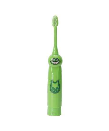 Joyzan electric toothbrush electric battery-operated toothbrush for children cartoon patterns waterproof tooth cleaning brush gift for children interactive for better brushing your teeth green