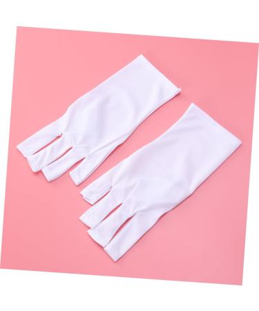 Mikinona Gel Manicure Gloves 1 Pair Anti Uv Glove Nail Half-Finger Gloves Chinese Wooden Pillow Cotton Glove Silicone Ear Display Uv Shield Glove White Manicure Manicure Glove - Buy Online on SooperMarket.com