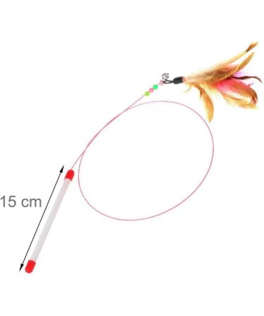 SLSON Feather Teaser Cat Toy Interactive Cat Catcher and Exerciser Wand for Cats and Kitten Playing with Feather Bell and Flexible Wire - Buy Online on SooperMarket.com
