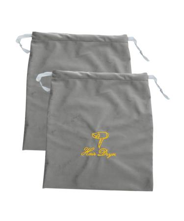 FOYTOKI 2pcs Hair Dryer Storage Bag Hair Dryer Travel Bag Drawstring Bags Drawstring Storage Bag Hair Dryer Bag Hair Blow Dryer Bag Hair Blower Bag Drawstring Pouch Blow Dryer Pouch 30.00X25.00X0.50CM Grey