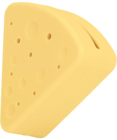 Powder Puff Holder Portable Silicone Easy to Clean Triangle Makeup Puff Container Smooth Opening Dustproof for Home Travel (Yellow) - Buy Online on SooperMarket.com