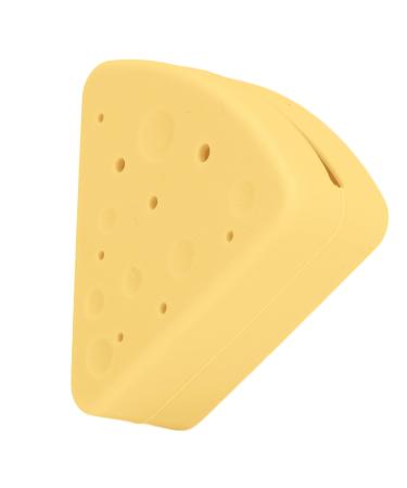 Triangular Powder Storage Box Puff Holder Easy to Clean Convenient Double-sided Air Vent Smooth-closing Silicone Portable for Home Travel (Yellow)