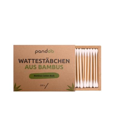 Pandoo 4 Pack plastic -free bamboo cotton swab |800 pieces |100% biodegradable vegan & sustainable |Premium cotton swab |Alternative for plastic and paper cotton swabs