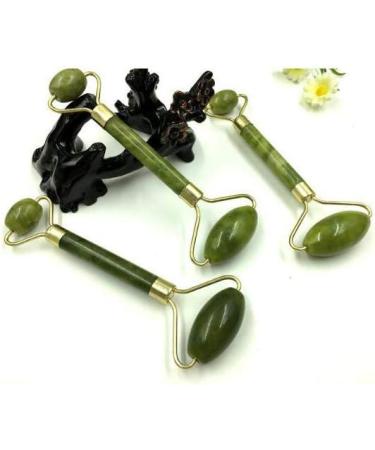 Jade Facial Massage Roller - Natural Anti-Aging Skin Tightening Massager for Face Neck & Eyes | 5.5 Inch Golden - Home Decoration - Buy Online on SooperMarket.com