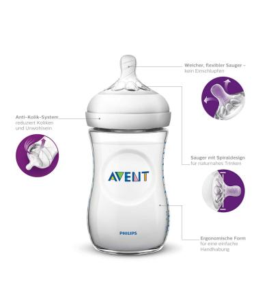 Philips Natural Bottle 260ml - Hippo Design (2 Pack) | Best Baby Feeding Bottles | Ship Internationally - Buy Online on SooperMarket.com