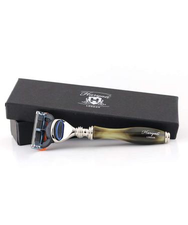 Haryali London 5 Edge Shaver | Synthetic Horn Handle | Men's Beard & Mustache Safety Razor - Buy Internationally - Buy Online on SooperMarket.com