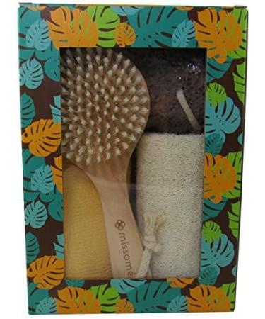 Complete Exfoliating Kit: Body Brush, Loofah Sponge, Bath Towel & Pumice Stone - Buy Online on SooperMarket.com