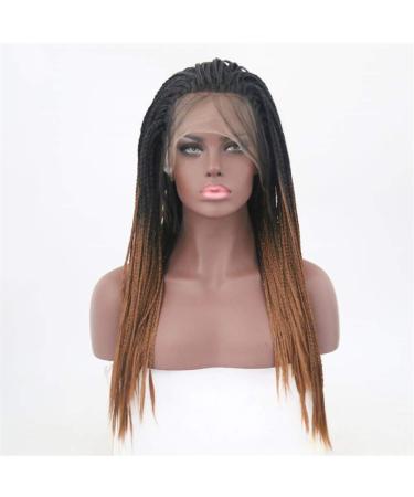 SHIYID Black Brown Synthetic Braided Lace Front Wig - Premium Heat Resistant Fiber Hair Wigs for Women - Shop Now! - Buy Online on SooperMarket.com
