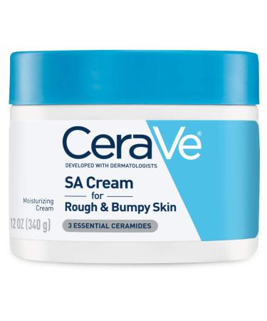 CeraVe Moisturizing Cream with Salicylic Acid | Exfoliating Body Cream with Lactic Acid, Hyaluronic Acid, Niacinamide, and Ceramides | Fragrance Free & Allergy Tested | 12 Ounce