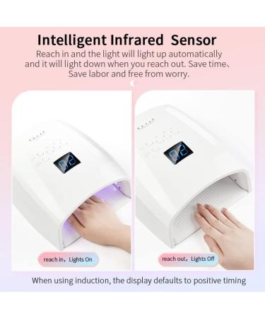 Rechargeable Cordless 66w UV Led Nail Lamp for Gel Polish - 5 Timer Settings, LCD Display - White - Buy Online on SooperMarket.com