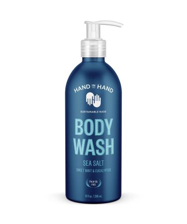 Hand in Hand Body Wash  Gentle Cleanser For All Skin Types  10 Fl Oz  Sweet Mint & Eucalyptus  Sea Salt Scent  Single Sea Salt 10 Fl Oz (Pack of 1)