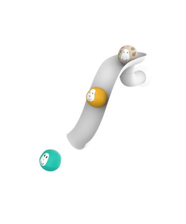 Matchstick Monkey Bathtime Slide Set Antimicrobial Baby Bath Toy Easy To Grip Sensory Learning - Slide Set (1 Slide + 3 Fun Animal Character Rocks) 12 Months Old+ White 1 Slide+ 3 Animal Rocks (White) Slide Set