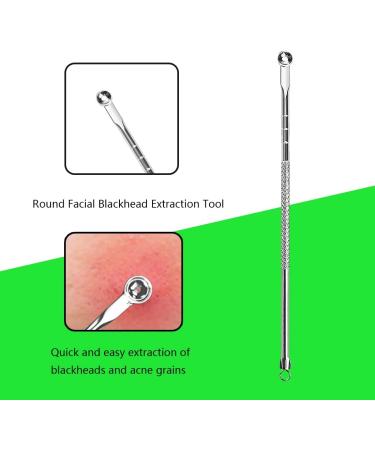 Blackhead Remover Tool Kit - 5-in-1 Stainless Steel Pimple Popper Extractor Set for Face with 4 Tweezers - 0414043 - Buy Online on SooperMarket.com
