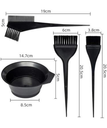 KOMUNJ 4-Piece Hair Dye Brush Set | DIY Salon Tool for Mixing & Applying Hair Dye | International Shipping Available - Buy Online on SooperMarket.com