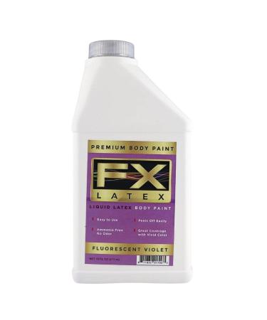 Liquid Latex Fashions- Ammonia Free Natural Face paint for Kids and Adults Ideal for Art School Plays Cosplays and Concerts Fluorescent Violet- 16 oz