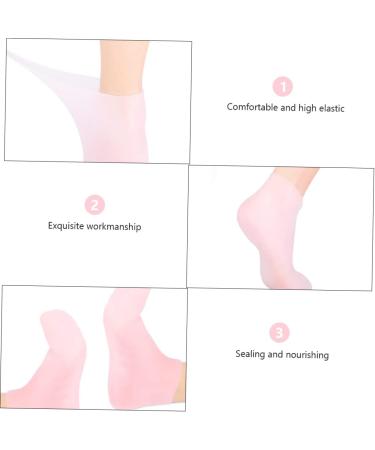 minkissy 3 Pairs Sock Spa Soften Skin Soles Moisturizer Spa Stocking Moisturizing Gel Booties Skin Protect Soles Moisturizing Foot Silicone Gel Foot Skin Sole Pad Sebs Pink Lotion Women's - Buy Online on SooperMarket.com