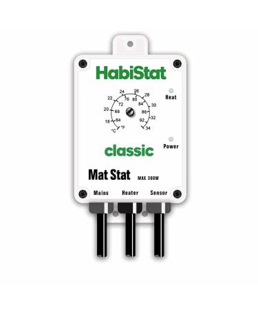 Habistat - Classic On/Off Mat Stat Thermostat - White - 300w - Accurate Dial - Easy to Use - Ideal For Controlling Heat Mats