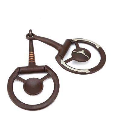 Shanrya Loose Ring for Rider Horse Bit Copper Inlay Ring Snaffle for Horse Rider Mounts
