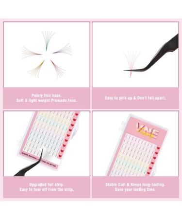 VNE Mixed Colorful Lash Extensions - Premade Volume & Mega Volume Fans | 6D C Curl | Pink Red Yellow Green Orange Purple Blue Brown - Shop Internationally - Buy Online on SooperMarket.com