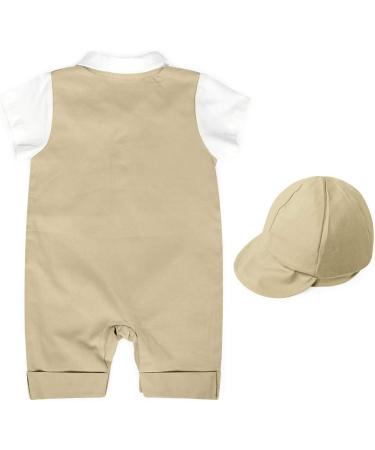 AmzBarley Baby Boys Gentlemans Tuxedo Romper Suit | Khaki 104 | 12-18 Months - Buy Online on SooperMarket.com