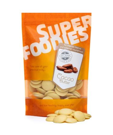 Superfoodies Raw Food Grade Cocoa/Cacao Butter 250G - Organic Natural Wafers - for Baking & Skincare 250 g (Pack of 1)