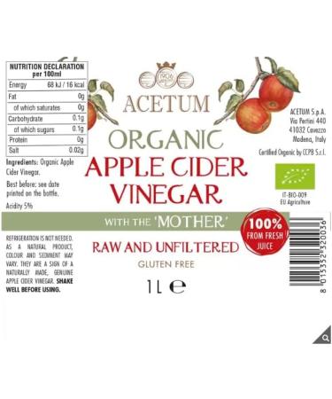 Acetum Organic Apple Cider 2 x 1L - Buy Online on SooperMarket.com