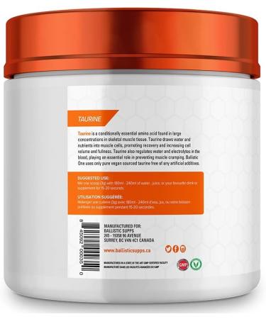 Ballistic Supps - Vegan Taurine - 400 Grams - Buy Online on SooperMarket.com