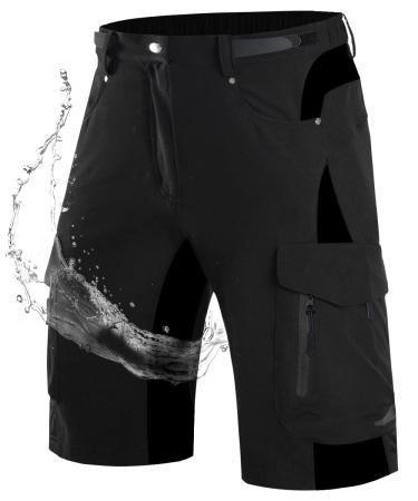 Waspornow short pants men cargo shorts men with 6 pockets working pants men short burmuda hiking pants bicycle pants cargohose chino stretch summer hiking shorts mtb pants xl black