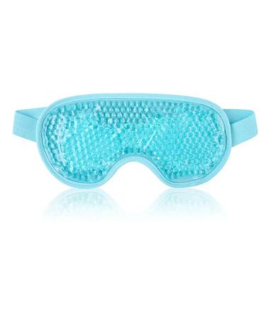 Gamufw Cooling Eye Mask Hot Cold Therapy Gel Eye Mask for Puffy Eye Migraine Relief Headache Dark Circles Dry Eyes Swollen Eyes Sinus Pain (Blue)