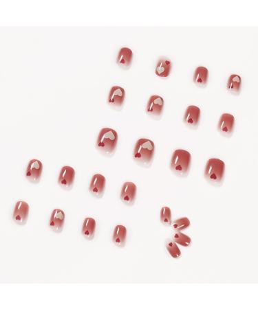 Red Heart Soft Nail Wearing Nail Finished False Nail Beauty Patch Nail Patch Detachable Nail Patch Wearing Nail JP1043 - Buy Online on SooperMarket.com