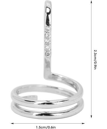 Nail Art Fingernail Rings Decorative Nail Ring Fashion Fingertip Jewelry Nail Art Ring Ladies Wearing Nail Accessories Women Finger Nail Ring Electroplated Copper Fingernail Rings(3050 Platinum) - Buy Online on SooperMarket.com