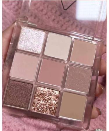 Lovelycat 9 Colors Glitter Eyeshadow Makeup Palette Matte High Pigmented Colorful Creamy Texture Eye Shadow Powder Natural Waterproof Long Lasting Eyeshadow Powder Cosmetics (purple)