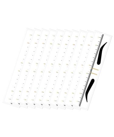 Hemoton 10pcs Eyebrow Positioning Ruler Plastic Eyebrow Ruler Brow Guide Stencil Shape Template Mold Make up