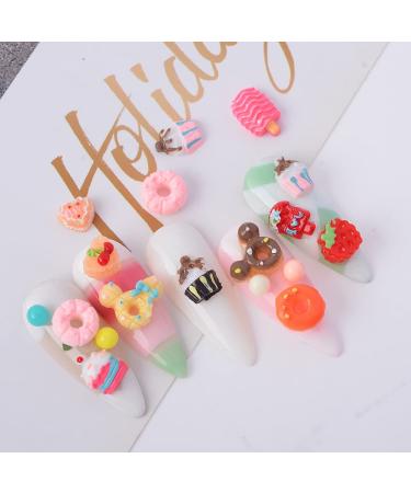 100Pcs Resin Candy Sweet Charms for DIY Nail Art Craft - Cute Slime Charms Beads for Ice Cream Design - Includes Tweezers - BAIYIYI - Buy Online on SooperMarket.com