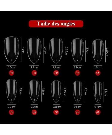 WJIASI Natural False Nails Oval French Acrylic Nails Artificial Nails Tips for Girls Women(500 Pieces 10 Sizes) (Waterdrop - Clear) - Buy Online on SooperMarket.com